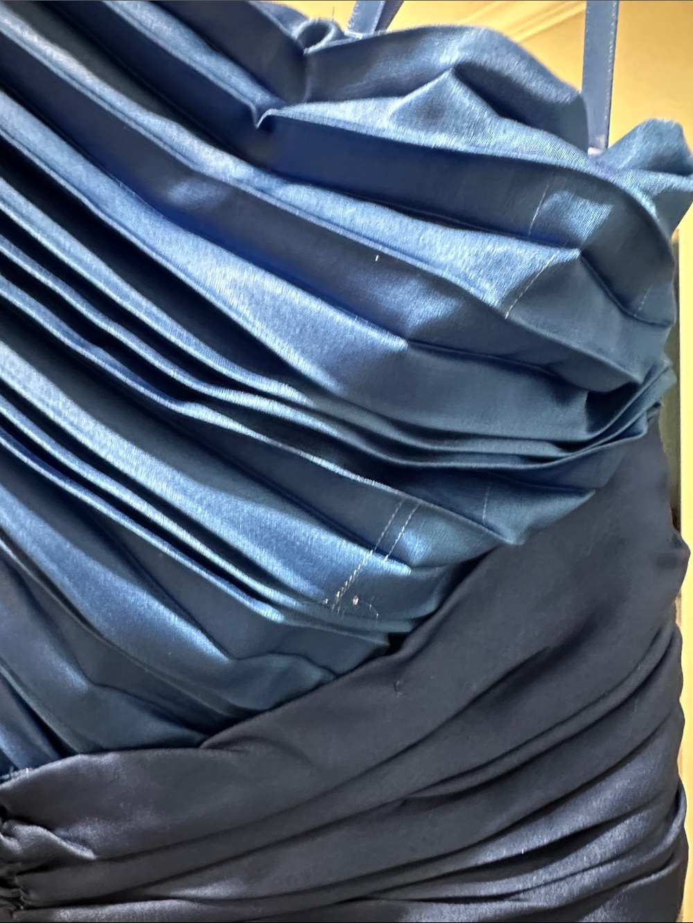Mac Duggal by Ieena Blue Pleated Charmeuse One Shoulder Ombre Gown 49903 - Picture 12 of 16